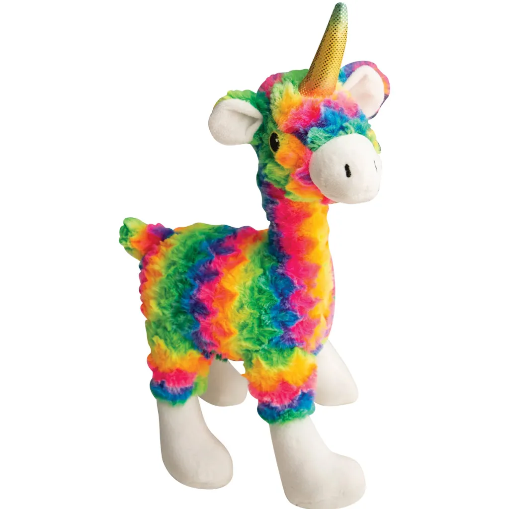 Snugarooz Mamma Llama Rainbow Plush Dog Toy- (15")