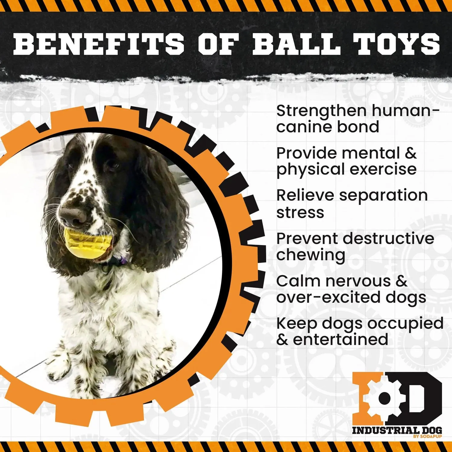 Soda Pup ID Ball - Ultra-Durable Rubber Chew