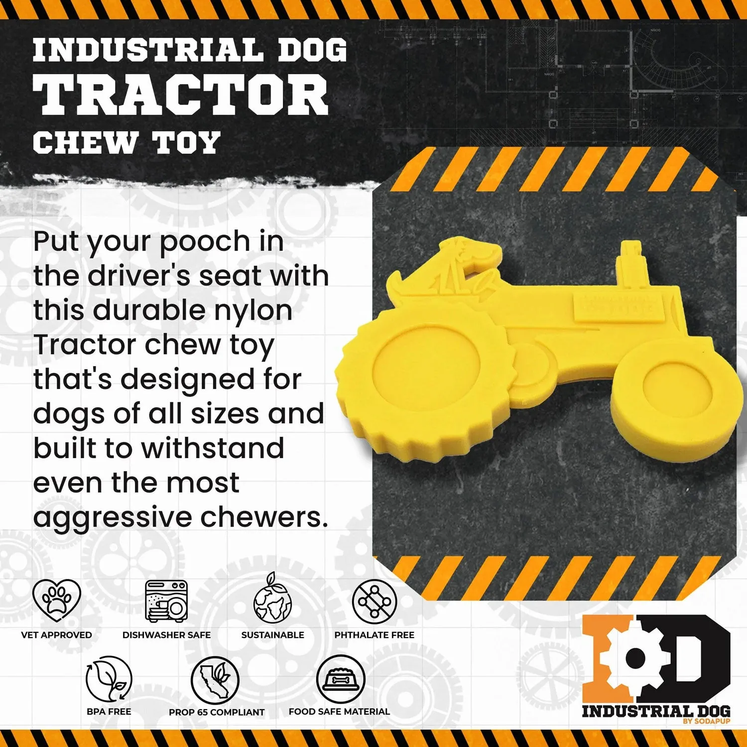 SodaPup ID Tractor Ultra Durable Nylon Chew