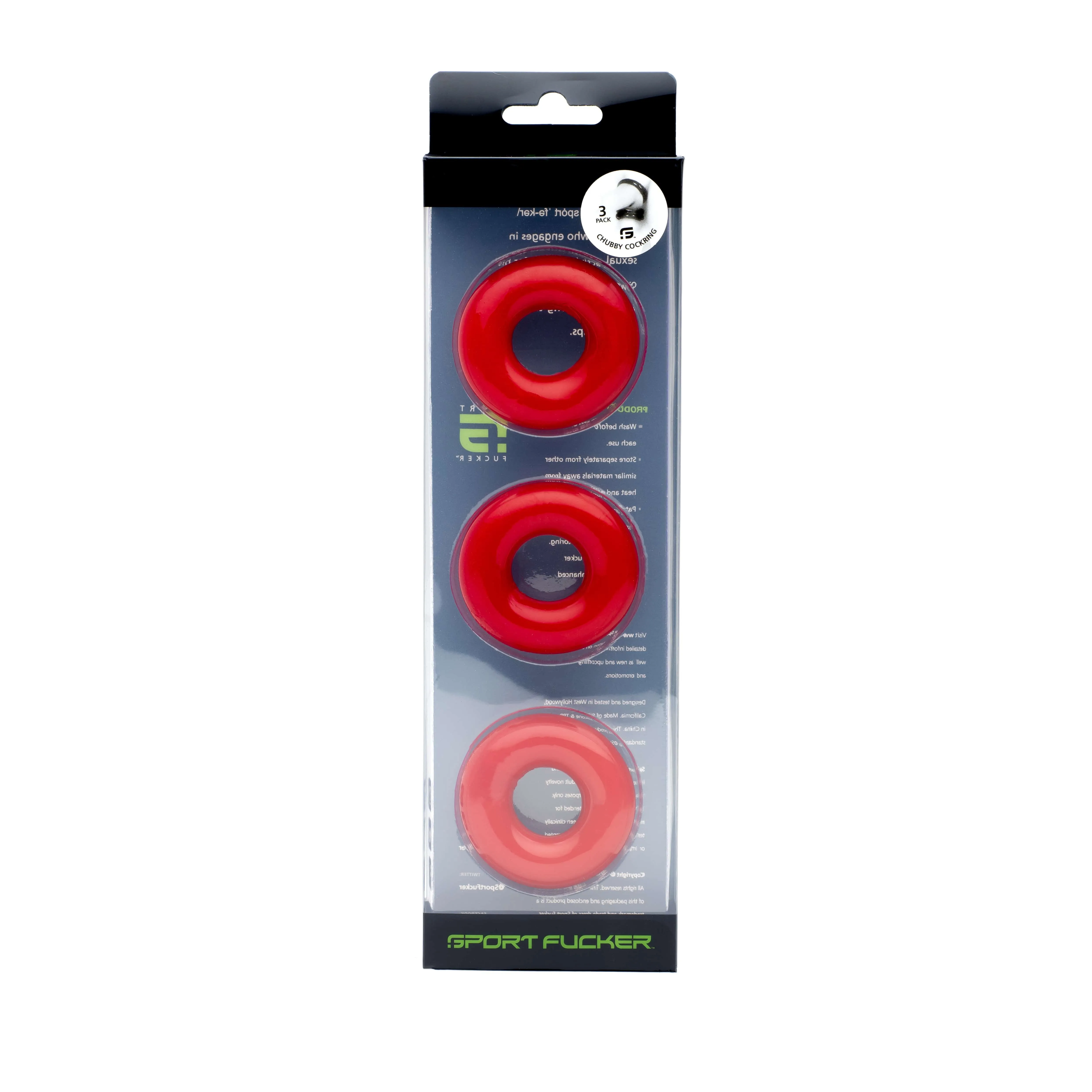 Sport Fucker Chubby Cockring 3 Pack Red