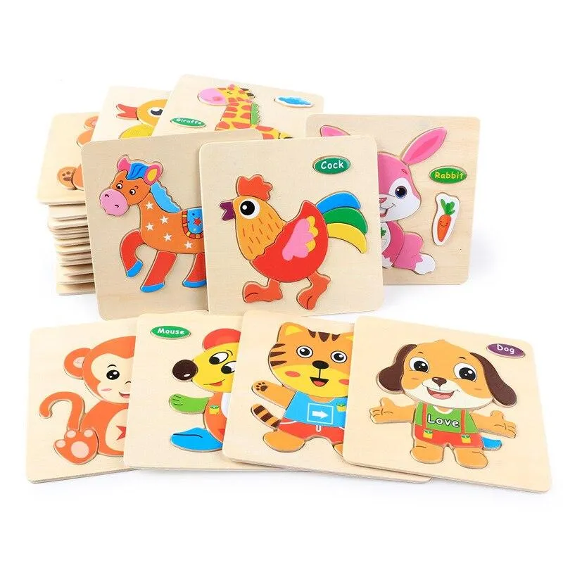 toys three-dimensional colorful wooden puzzle educational toys developmental baby toy child early training game