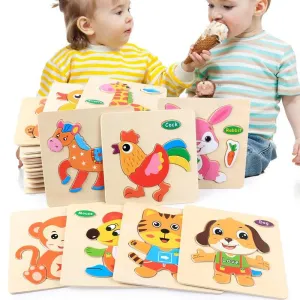 toys three-dimensional colorful wooden puzzle educational toys developmental baby toy child early training game