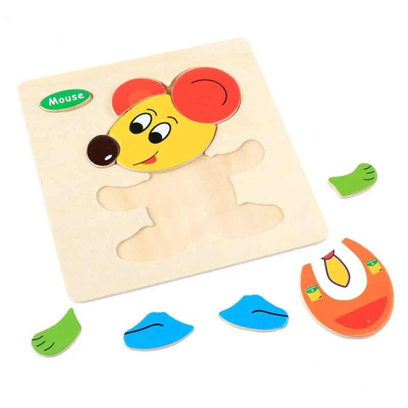 toys three-dimensional colorful wooden puzzle educational toys developmental baby toy child early training game