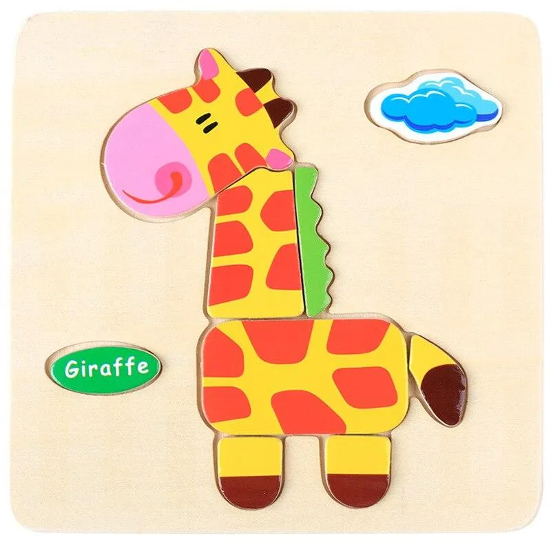 toys three-dimensional colorful wooden puzzle educational toys developmental baby toy child early training game